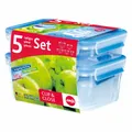 Emsa Clip & Close 5er Set Frischhaltedosen 0.25 L 0.55 L 1 L 1.20 L 2.30 L Dose