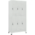 vidaXL Schliessfachschrank, Grau, Metall, 6 Fächer, 45x180x90 cm, Garderobe, Garderobenschränke, Garderobenschränke