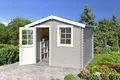 Gartenhaus Blockhaus  Satteldach 28 mm Nina 230 grau 295x250 cm Lasita