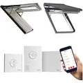 VELUX Aktionsfenster Elektro Klapp-Schwing-Fenster INTEGRA® GPU 007021 Kunststoff weiß Alu THERMO Dachfenster Aktionspaket, 114x140 cm (SK08)