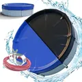 AREBOS 2-in-1 Poolplane rund Ø610 cm Ø500-550 cm Schwimmbecken Abdeckung - Schwarz/Blau