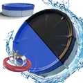 Arebos® Poolabdeckung rund Ø 610cm (für 500-550cm Becken) 2in1 Poolplane aus PE