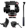 Manfrotto 500X Fluid‑Videokopf für Spiegellose Kameras, 5 Kg Traglast, Flachbasis, Schnellwechsel‑Schiebeplatte, Hoch‑/Querformat, Ideal für Creator & Social Video