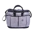 QHP Putztasche Pferd | Grš§e: 36 x 21 x 27 cm | Vielseitig einsetzbar | Viel Stauraum | Angenehmes Tragen | Inklusive Netzfach (Grau)
