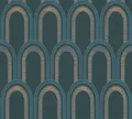 Architects Paper Vliestapete Architects Paper Arcade, Art Deco, petrol, blau 391763, glatt, teilweiise glänzend