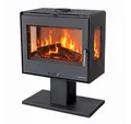Hosseven Kaminofen Holzofen Wohnzimmer Holzkamin 5071 Panorama 3 Seiten Glas 10 kW Holz