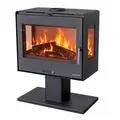 Hosseven Kaminofen Holzofen 10 kW Holzkamin 5071 Panorama 3 Seiten Glas Heizofen