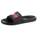 Tommy Jeans TOMMY JEANS POOL SLIDE ESS Badepantolette, Sommerschuh, Poolslides, Schlappen, mit plakativer Logoflag schwarz 41 EU