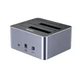 Unitek Y-3027GY01-EU Docking Station 10 Gbps Grau Aluminium
