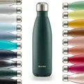 Blumtal Trinkflasche 500 ml Edelstahl - auslaufsichere Isolierflasche - BPA-freie Trinkflasche kalt & warm - doppelwandige Insulated Bottle - rostbeständige Isolierflasche Dunkelgrün