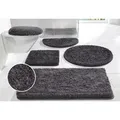 OTTO home Badematte Micro exclusiv, Badvorleger, Badezimmer Teppich, Höhe 55 mm, rutschhemmend beschichtet, schnell trocknend, strapazierfähig, fußbodenheizungsgeeignet, Polyester, rechteckig, Badteppich, Badematten auch als 3 teiliges Set & rund erhältlich grau rechteckig | 70 cm x 110 cm x 55 mm