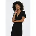 ONLY Wickelkleid ONLCALI LIFE S/S WRAP DRESS WVN NOOS Kunstfaser, regular fit, V-Ausschnitt schwarz S (36)
