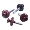 SECCARO Spenglerschraube 4,5 x 40 mm, RAL 3009 oxidrot, Edelstahl A2, EPDM-Dichtscheibe 15 mm, TX/Innensechsrund, 100 Stück
