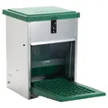 OLBA Feedomatic Futterautomat Hühner 5kg - Wasserdicht, Silber, 27.5x23x39.5cm