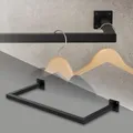 ML-Design Kleiderstange Rechteck für die Wand, T30cm x B60cm, Schwarz, aus Stahl, rostfrei, Garderobenstange U-Form, Kleiderständer Wandmontage, Kleidergestell Garderobenhalter, inkl. Montagematerial