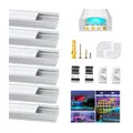 LED Aluminium Profil 6x1m U Form Kanal LED Streifen 12mm Diffusor