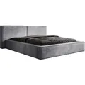 Designer Polsterbett Ophelia in Cord mit Stauraum 160x200 Grau - Grau