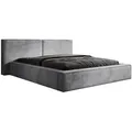 Luxusbetten24 Polsterbett Designer Polsterbett Ophelia in Cord, mit Stauraum grau 160 cm x 200 cm x 92 cm