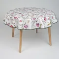 laro 140cm runde Wachstuch Tischdecke abwaschbar Wachstuchtischdecke mit Saum-Eingefasst-Paspelband, Muster:Blumen Ranken Bunt, Größe: Rund 140cm