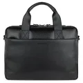 bugatti Comet, Leder Aktentasche mit 13" Laptopfach, Business Tasche in Carbonoptik, Damen und Herren, schwarz