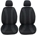 BREMER SITZBEZÜGE Autositzbezug für Mitsubishi Eclipse Cross Bj ab 2018 (N308), Set, 2-tlg., Schonbezüge Sitzbezüge Fahrer und Beifahrer, in Schwarz/Weiße Naht