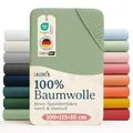 Laleni Jersey Spannbettlaken, 100x115cm, für Baby Beistellbett & Stubenwagen, 100% Baumwolle, Oeko-TEX Zertifiziert, Grün