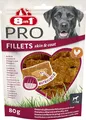 8in1 Pro Fillets Skin und Coat - Hunde-Snack mit Hähnchen, funktionale Leckerlis für ausgewachsene Hunde, angereichert mit Lachsöl, 80g Beutel