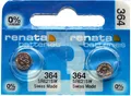 Renata 364 SR621SW Silberoxid-Uhrenbatterie, 2 Stück