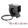 Delock Radiallüfter / Lüftergebläse 12 V DC 60 x 60 x 25 mm mit 3-Pin Lüfteranschluss, schwarz (60 mm) (67492)