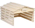 Mährobotergarage mit Schild 78,5 x 74 x 52,5 cm natur