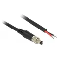 Delock Stromkabel DC jack 5.5 mm x 9.5 mm (ID: 2.5 mm) (M) bis ohne Stecker (0.95 m) (89908)