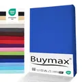 Buymax Spannbettlaken 160x200cm Baumwolle 100% Spannbetttuch Bettlaken Jersey, Matratzenhöhe bis 25 cm, Farbe Dunkelblau