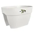 elho Vibia Campana Flower Bridge 40 - Übertopf für Balkon & Außen - Ø 39.0 x H 22.0 cm - Weiß/Seidenweiß
