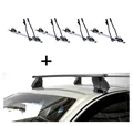 4x Fahrradträger SAGITTAR+Dachträger K1M für für Daihatsu Cuore 5Türer ab 07