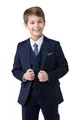 SANDER STELLAN Festlicher Jungen Anzug Kommunionanzug Kinderanzug Set 6-teilig blau 110