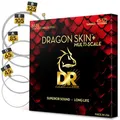 DR Strings DRAGON SKIN+ (DBSM5-45) – Saiten für E-Bass, 5-Saiter Set Multi-Scale, Stainless Steel, Round Core, Medium 45-125 - Handgefertigt in den USA