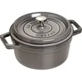 Staub Guss Cocotte, rund Graphitgrau 18 cm