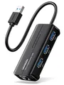 UGREEN USB 3.0 Hub mit Gigabit Ethernet Adapter Wired Network Card, Schwarz