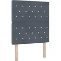 vidaXL LED Boxspringbett mit Matratze Dunkelgrau 80 x 200 cm Stoff - Grau