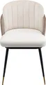 Kare Design Hojas Stuhl, Beige/Weiß, Holz, Stahl, Samt, Stuhl, Esszimmerstuhl, (H/B/T) 81x52x58cm