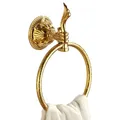 Luxus Handtuchhalter Handtuchring Handttuchauhänger Handtuchstange Badaccessoire Messing - Gold, poliert, edel, elegant, rostfrei (Design 1: Esclusivo)