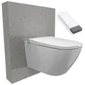 Bernstein Dusch-WC PRO+ 1104 Weiß – spülrandloses, eckiges Hänge-WC mit Bidetfunktion, Gesäß- und Ladydusche, Warmlufttrockner, Geruchsabsorption, Nachtlicht, selbstreinigender Duscharm, Fernbedienung