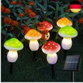Joycome Solar Lichterkette Aussen 6 LED Solar Pilze Gartendeko, 8 Modi Solar