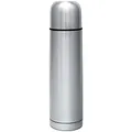 GRÄWE Thermosflasche, Edelstahl Trinkflasche, Thermoskanne, Isolierflasche für unterwegs mit Becher, auslaufsicher, spülmaschinengeeignet (Silber, 500 ml)