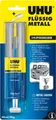 UHU Flüssigmetall Doppelkammerspritze Epoxidharz Metallkleber Infokarte 24ml
