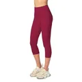 Merry Style Leggings Damen 3/4 Capri Hose MS10-224 (1-tlg) aus Baumwolle mit Spitze rot L