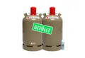 BlueCraft Camping-Gas 2x Bluecraft Propan-Gas-Flasche 11 kg gefüllt voll Campinggasflasche, 11 kg, Propan Gas-Flasche gefüllt Eigentumsflasche Inkl. Lecksuchspray