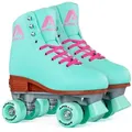 Apollo Rollschuhe Retro Discoroller, verstellbare Disco Roller Skates, größenverstellbar Rollerskates, Retro Design blau M (35-38)