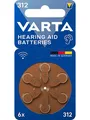 VARTA Hearing aid batteries 312 PR41 (zinc air Button cell 1.45V) 6-pack