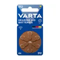 Varta 393569 Knopfbatterien für Hörgeräte V312 6 Stück